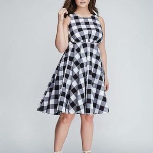 Lane Bryant plaid fit and flare dress size 14